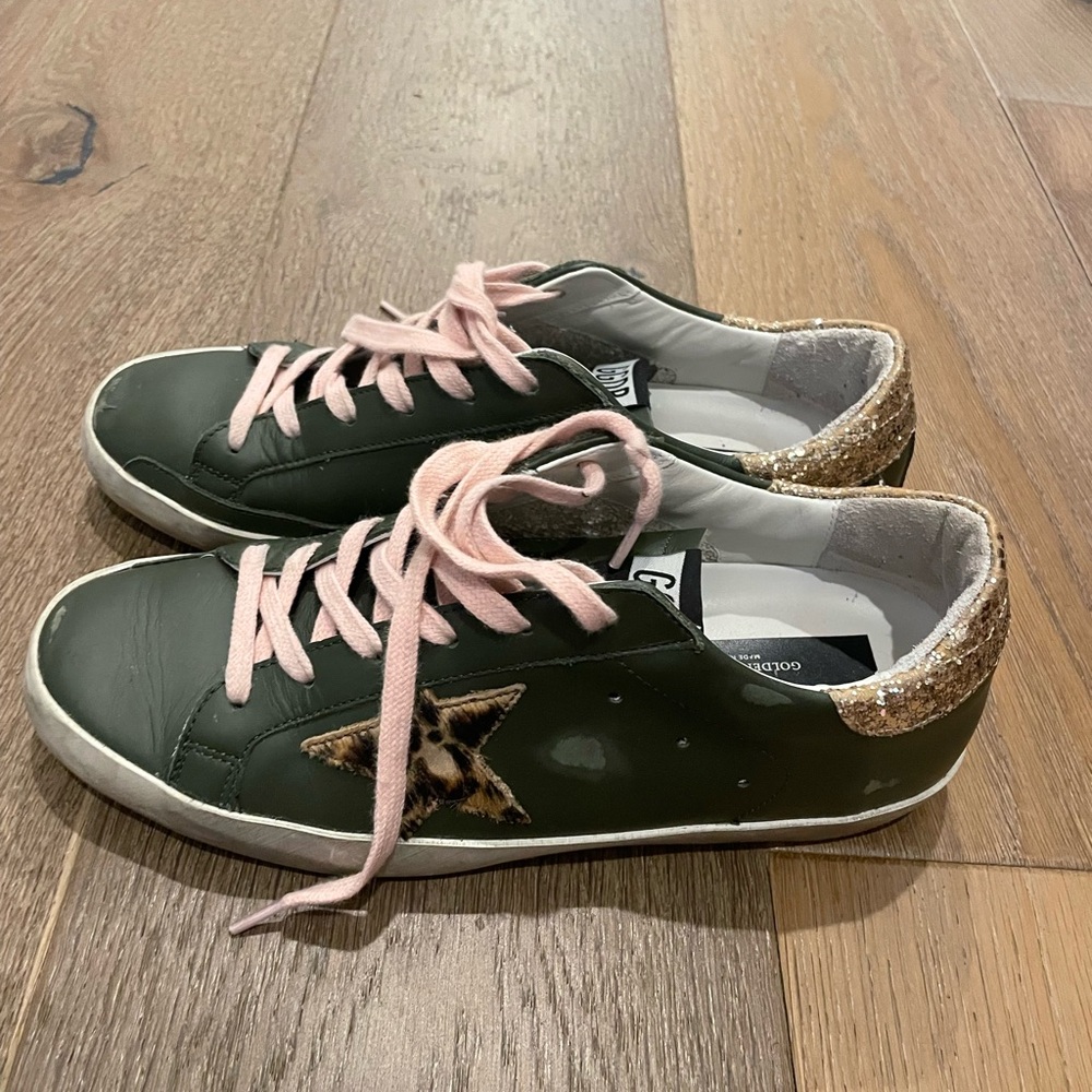 Golden goose size 39 dark green sneakers